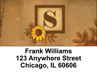 Sunflowers Monogram S Address Labels | LBBBJ-62