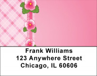 Pink Plaids And Flowers Address Labels | LBQBR-80