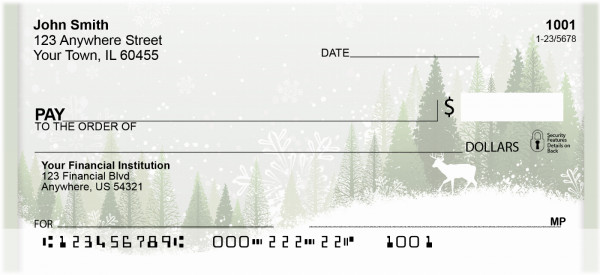 Deer Winter Holiday Personal Checks | QBB-19