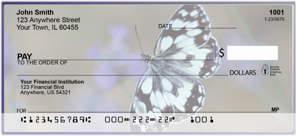 Lavender Blue Butterfly Personal Checks | ZMUS-15