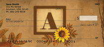 Sunflowers Monogram A Personal Checks