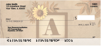 Sunflowers Monogram A Personal Checks
