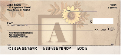 Sunflowers Monogram A Personal Checks