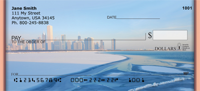 Chicago Skyline In The Wintertime Personal Checks