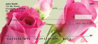 Pink Roses Personal Checks