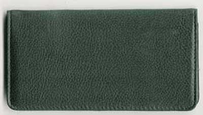 Dark Green Leather Checkbook Cover