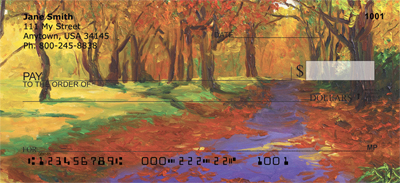Fall Landscape Painting Personal Checks