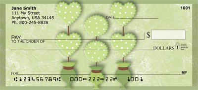 Green Topiary Treasures Personal Checks