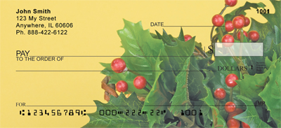 Holly Christmas Basket Personal Checks