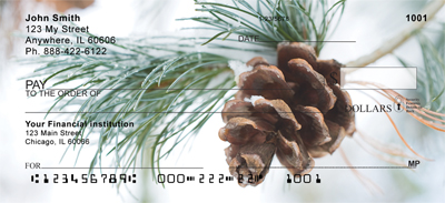 Pinecones In Snow Personal Checks