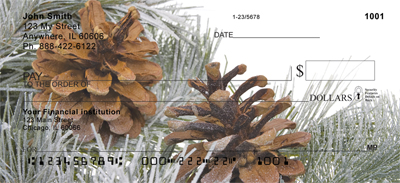 Pinecones In Snow Personal Checks