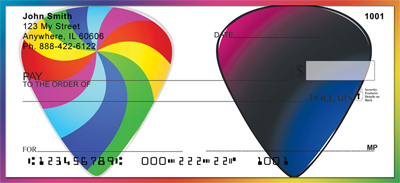 Psychedelic Guitar Pics Personal Checks