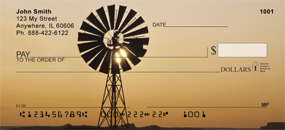 Windmills On Western Plains Personal Checks