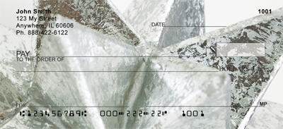 Metalic Silver Stars Personal Checks