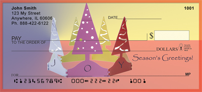 Peace And Joy Christmas Trees Personal Checks
