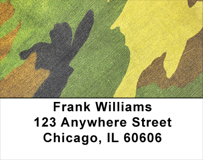 Bright Green Camo Address Labels