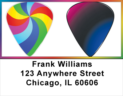 Psychedelic Guitar Pics Address Labels