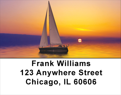 Sailboats At Sunrise Address Labels