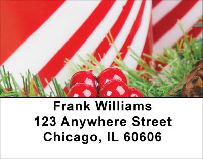 Candy Cane Christmas Address Labels
