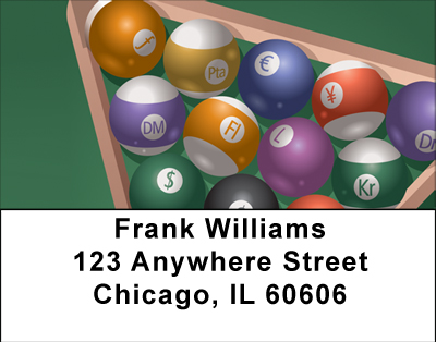 Billiards Asian Style Address Labels