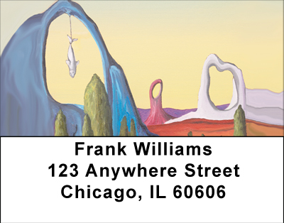 Dahli Inspired Surrealism Painting Address Labels
