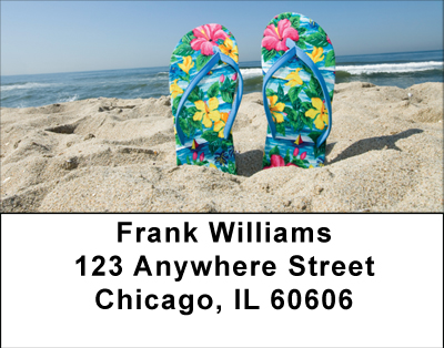Beach Flip Flops Address Labels