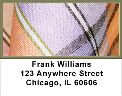 Peachy Plaids Address Labels
