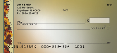 Border Of Falling Leaves Personal Checks