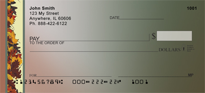 Border Of Falling Leaves Personal Checks