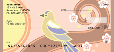 Peachy Spring Personal Checks