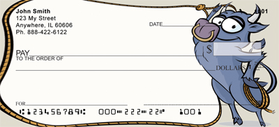 Bull Roping Fun Personal Checks