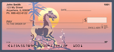 Asian Horse  & Rooster Personal Checks