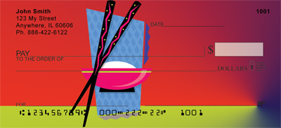 Colorful Asian Symbols Personal Checks
