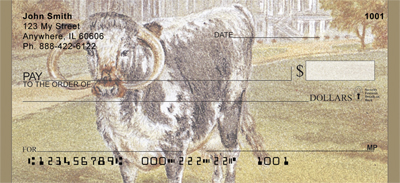 Vintage Livestock Paintings With Livestock Personal Checks
