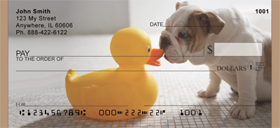 Bulldog Bathtime Personal Checks