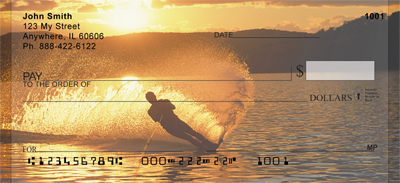 Waterskiing At Sunset Personal Checks