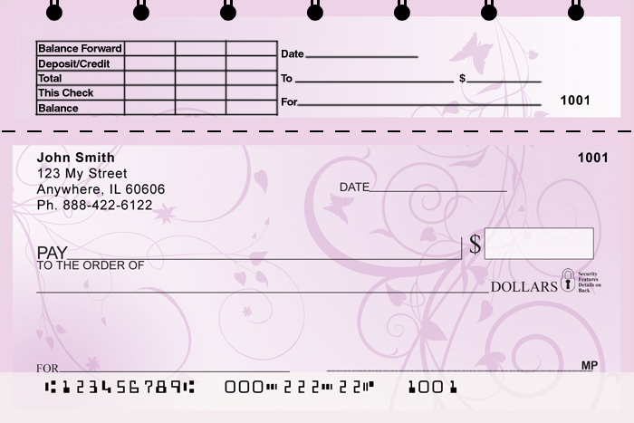 Vines Top Stub Personal Checks