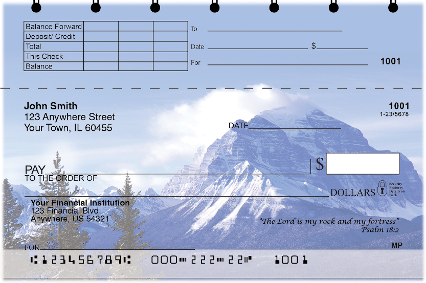 Scenic Scriptures Top Stub Personal Checks