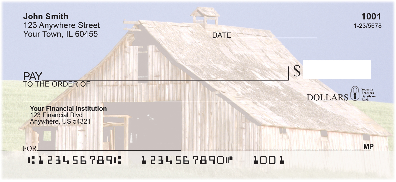 Prairie Barns Personal Checks