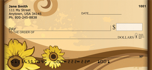 Fall Sunflowers Personal Checks