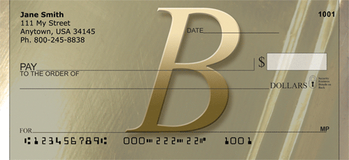 Golden Monogram B Personal Checks