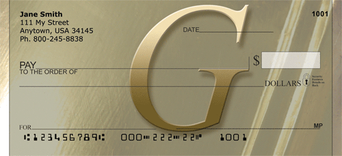 Golden Monogram G Personal Checks