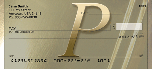 Golden Monogram P Personal Checks