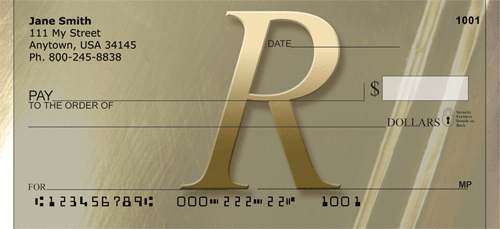 Golden Monogram R Personal Checks