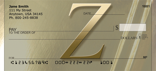 Golden Monogram Z Personal Checks