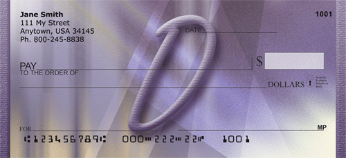 Prosperous Purple Monogram D Personal Checks