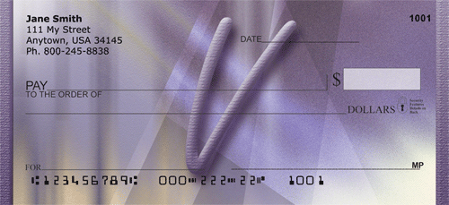 Prosperous Purple Monogram V Personal Checks