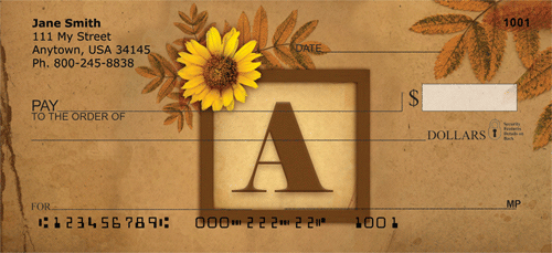 Sunflowers Monogram L Personal Checks