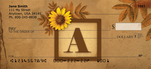 Sunflowers Monogram Y Personal Checks
