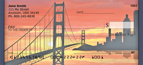 Golden Gate Bridge Sunset Personal Checks